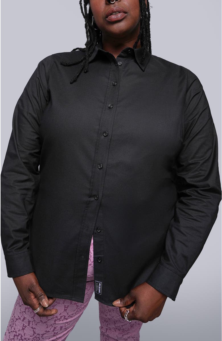 WILDFANG The Essential Long Sleeve Oxford Button Up, Alternate, color, Black