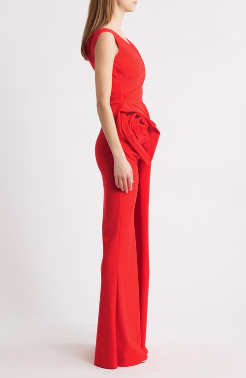 Chiara Boni La Petite Robe Tekkan Sleeveless Rosette Mermaid Gown In Geranium