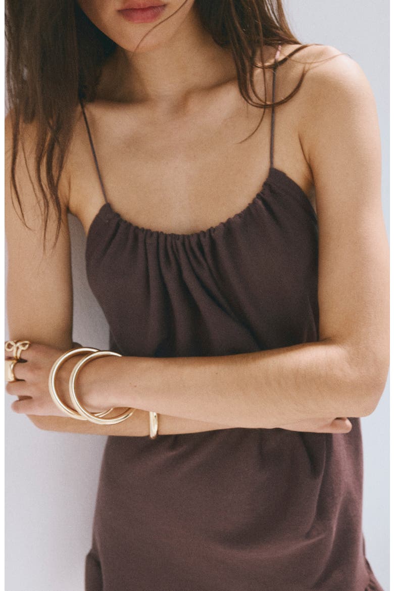 Gathered Halter Neck Mini Dress, Alternate, color, WINE