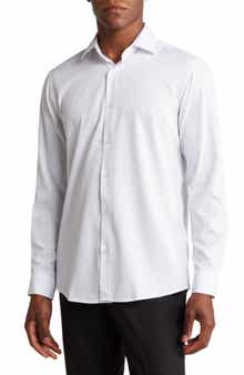 TOM BAINE Slim Fit Solid Wrinkle Resistant Performance Stretch Button-Up Shirt