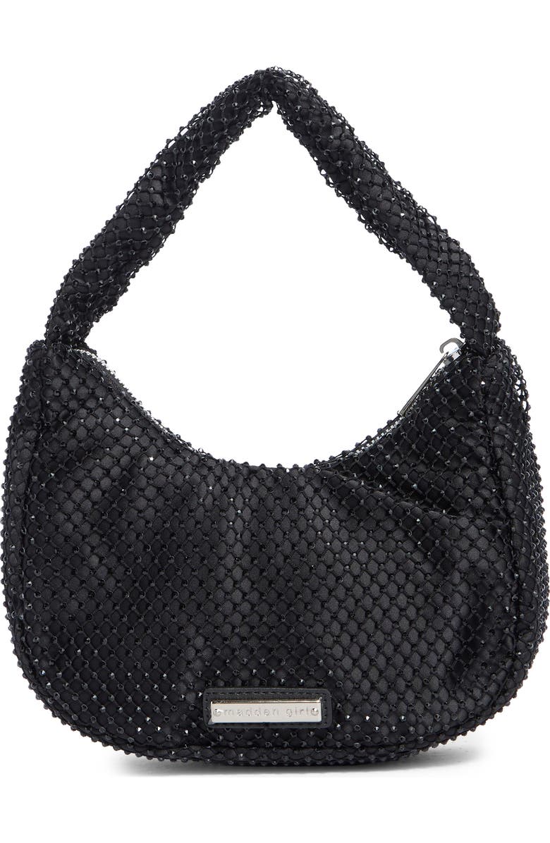 Madden Girl Rhinestone Mesh & Satin Mini Shoulder Bag, Alternate, color,