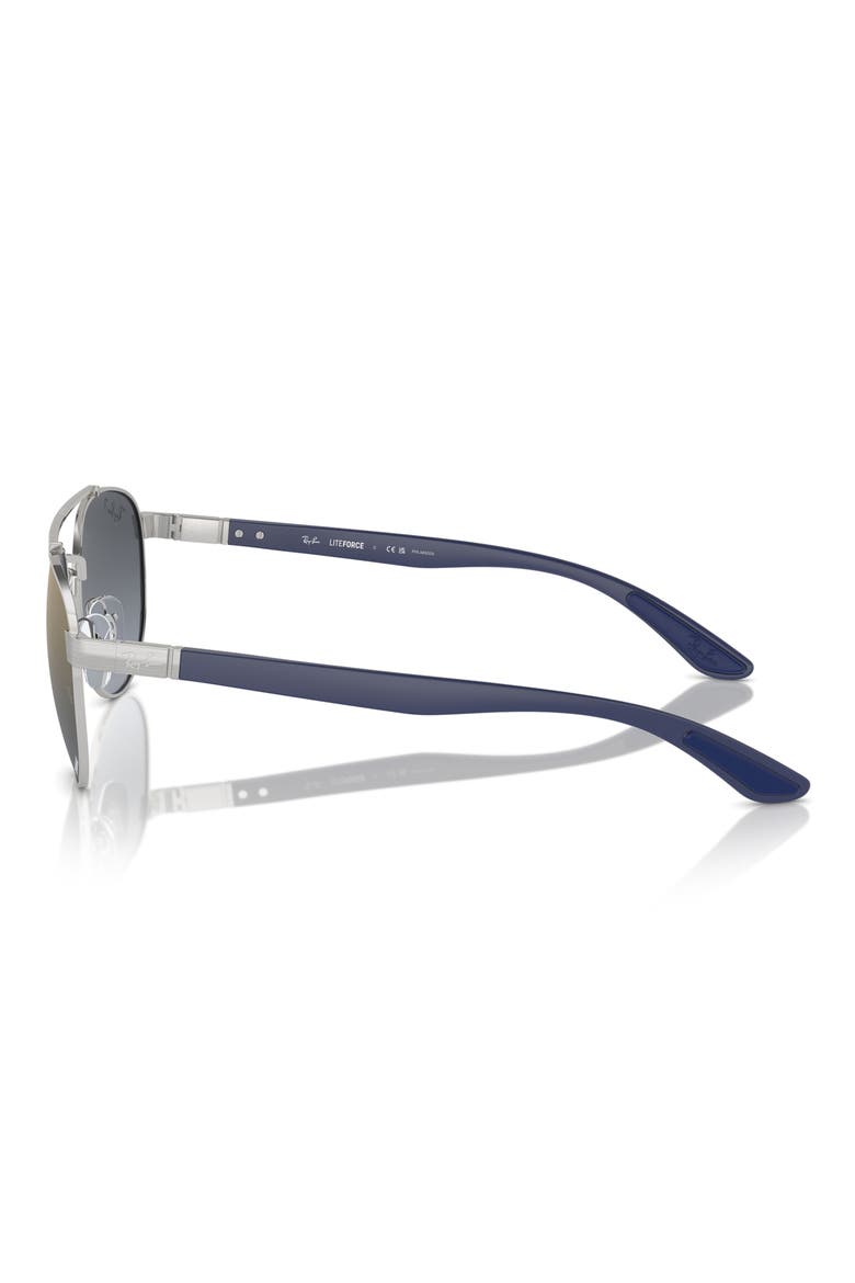 56mm Polarized Irregular Sunglasses, Alternate, color, SILVER