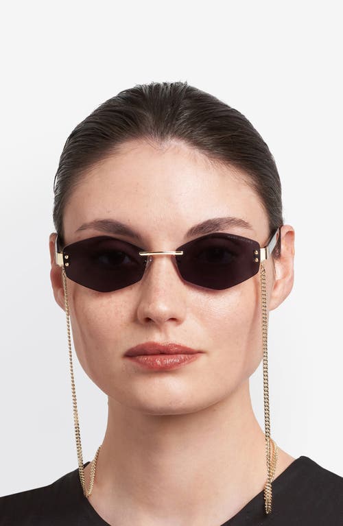 Marc Jacobs 57mm Geometric Sunglasses With Chain In Gold
