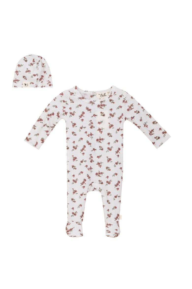 Floral Delight Romper with Hat Set, Main, color, Rose
