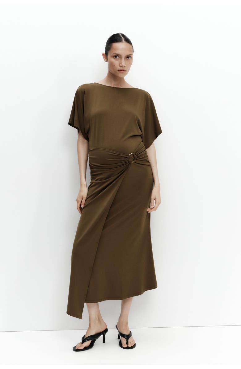 H&M Mama Wrap-detail Dress, Main, color, Khaki Green