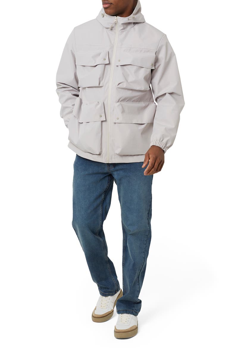 Unpadded Hooded Jacket, Alternate, color, Stone