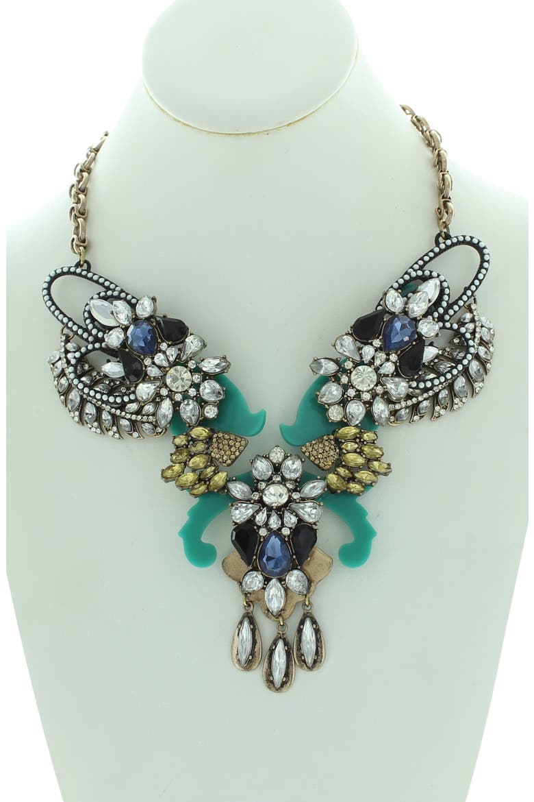 Gabriella Glam Necklace, Alternate, color, GOLD / BLUE / GREEN