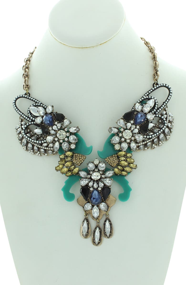 OLIVIA WELLES Gabriella Glam Necklace, Alternate, color, Gold / Blue / Green
