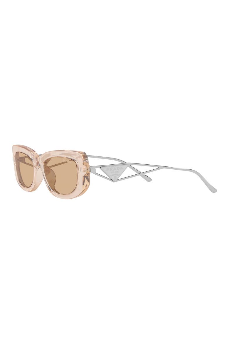 53mm Rectangular Sunglasses, Alternate, color, LITE BROWN