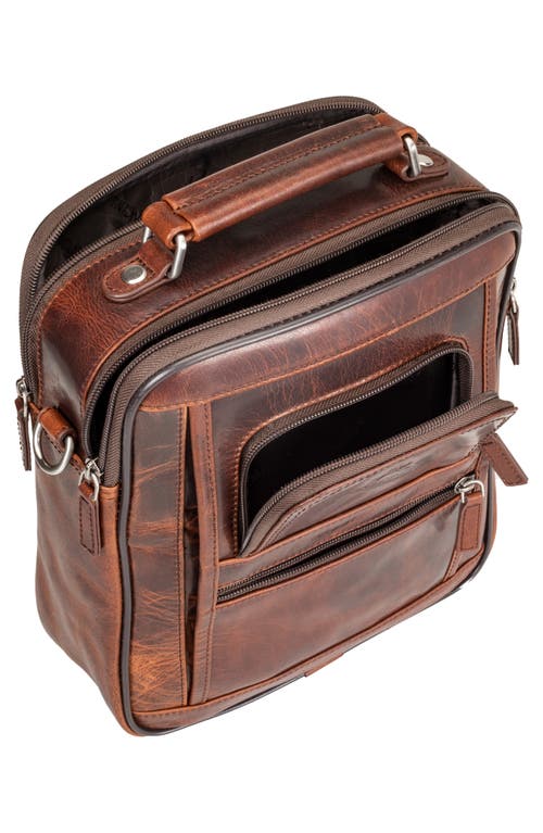 Mancini Buffalo Double Compartment Bag In Brown
