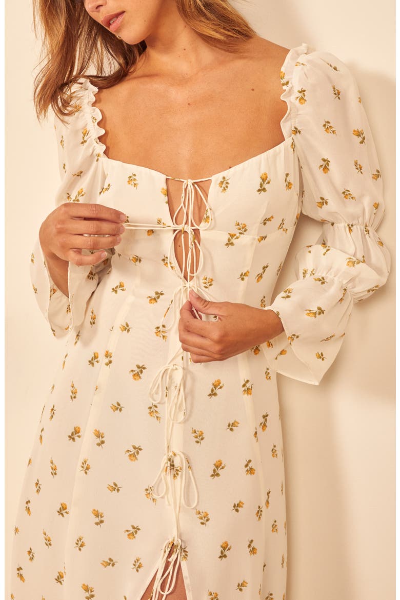 Roberta Floral Midi Dress, Alternate, color, ROSEBUD