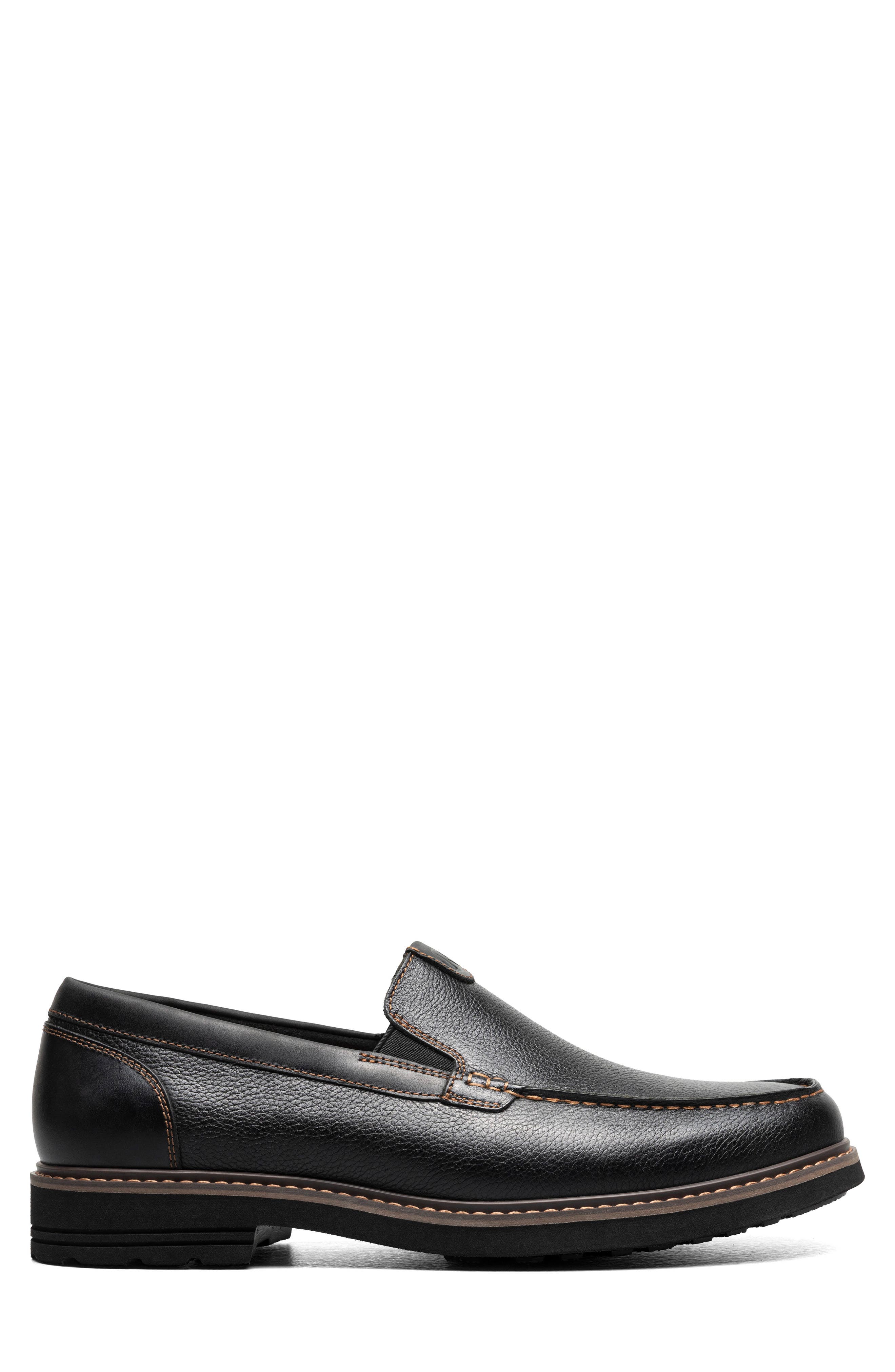 NUNN BUSH Owen II Moc Slip-On Loafer, Alternate, color, Black Tumble