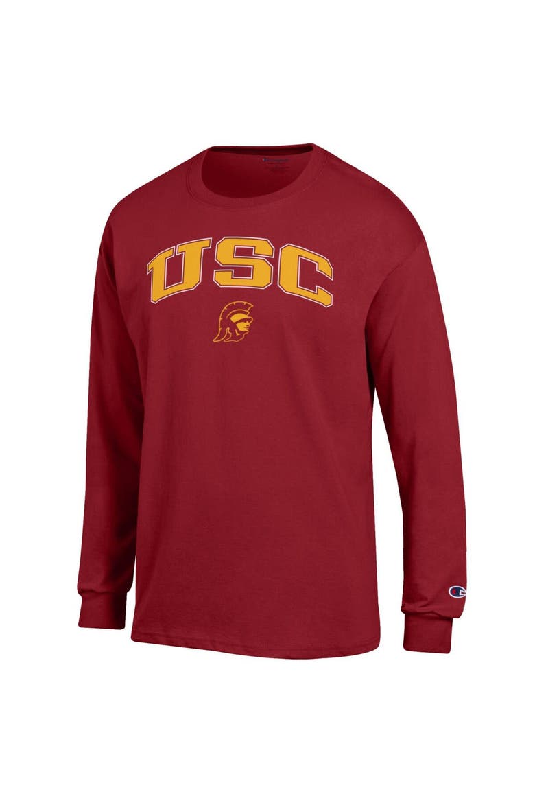 Men's Champion  Cardinal USC Trojans Arch Over Logo Long Sleeve T-Shirt, Alternate, color, Cardinal