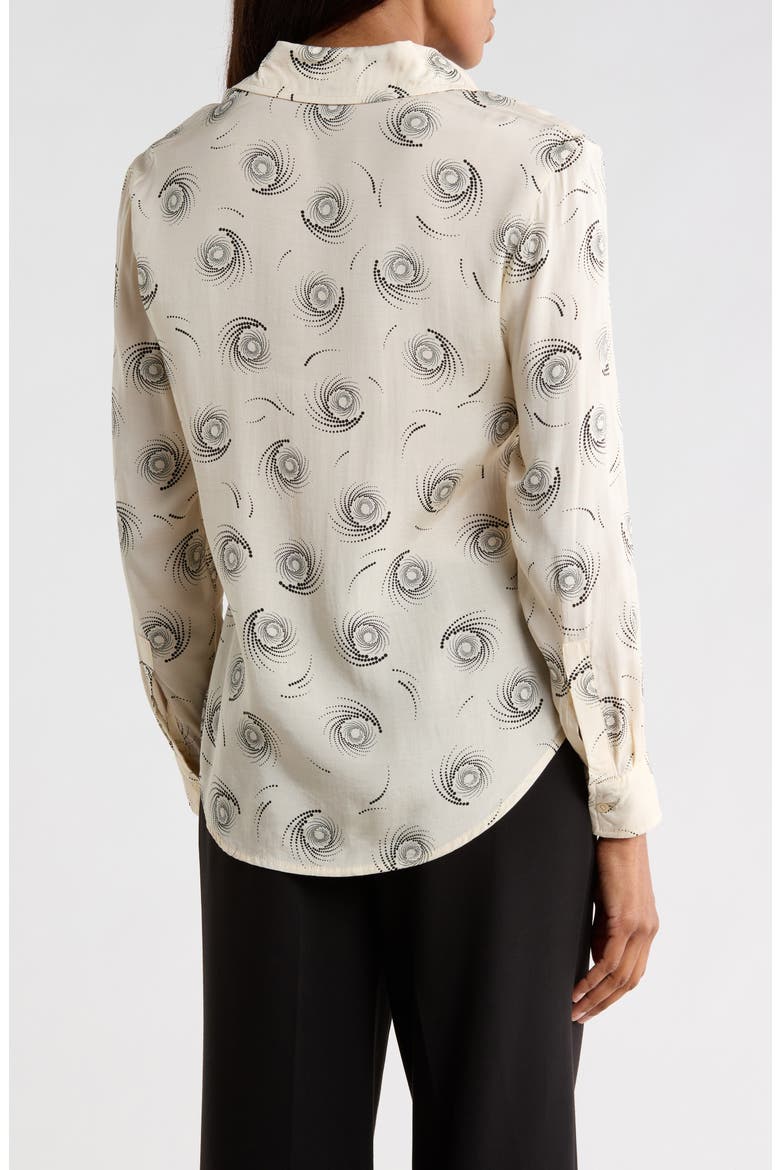 Swirl Twill Button-Up Shirt, Alternate, color, BEIGE GROUND/ BLACK SWIRLS