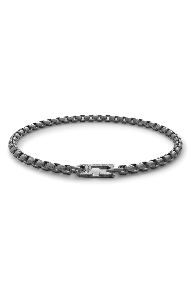 Miansai Men's Annex Venetian Chain Bracelet, Main, color, Oxidized Silver/ Brushed