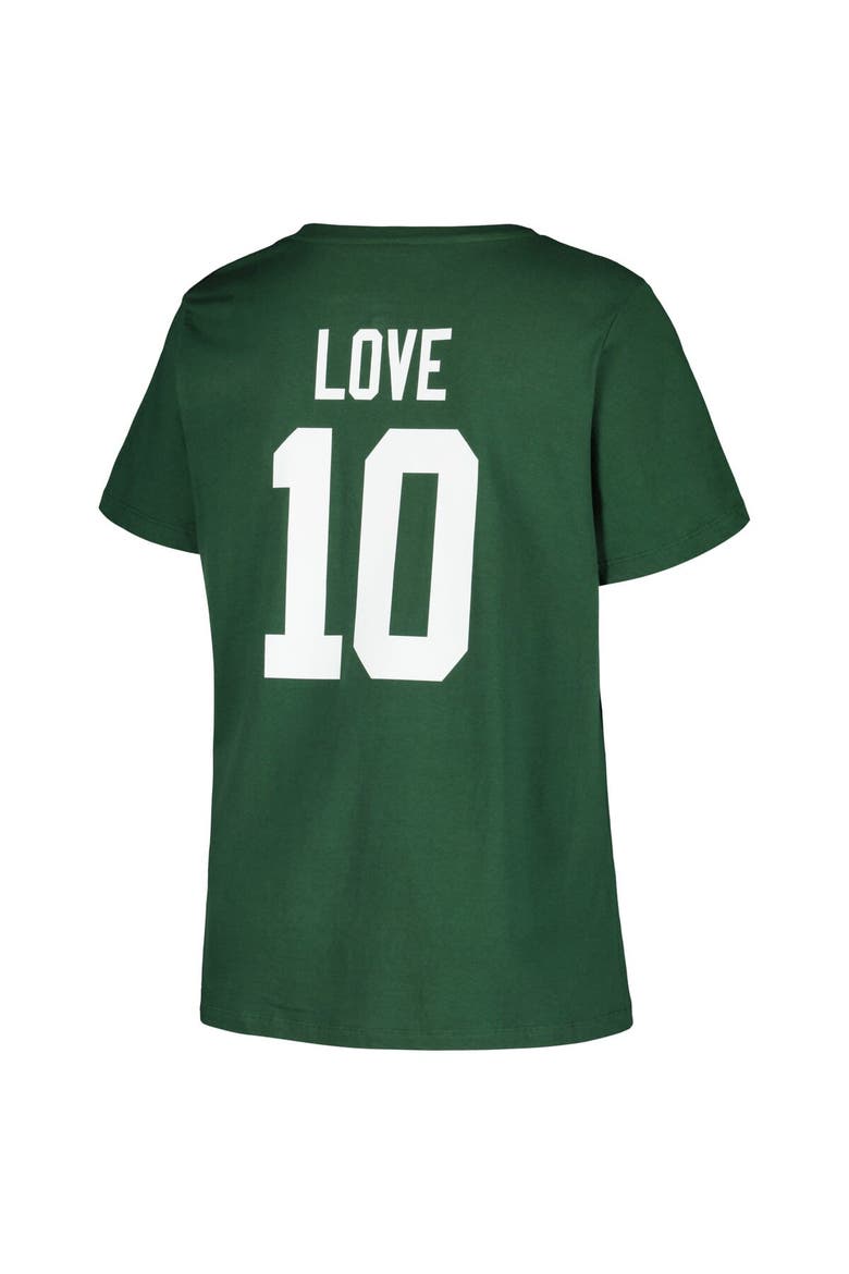 Women's Jordan Love Green Green Bay Packers Plus Size Fair Catch Name & Number V-Neck T-Shirt, Alternate, color, Green