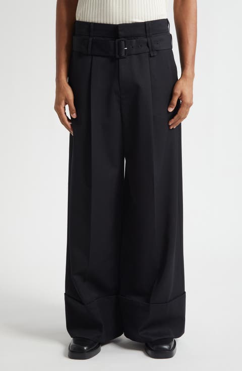 Double Belt Loop Wide Leg Pants