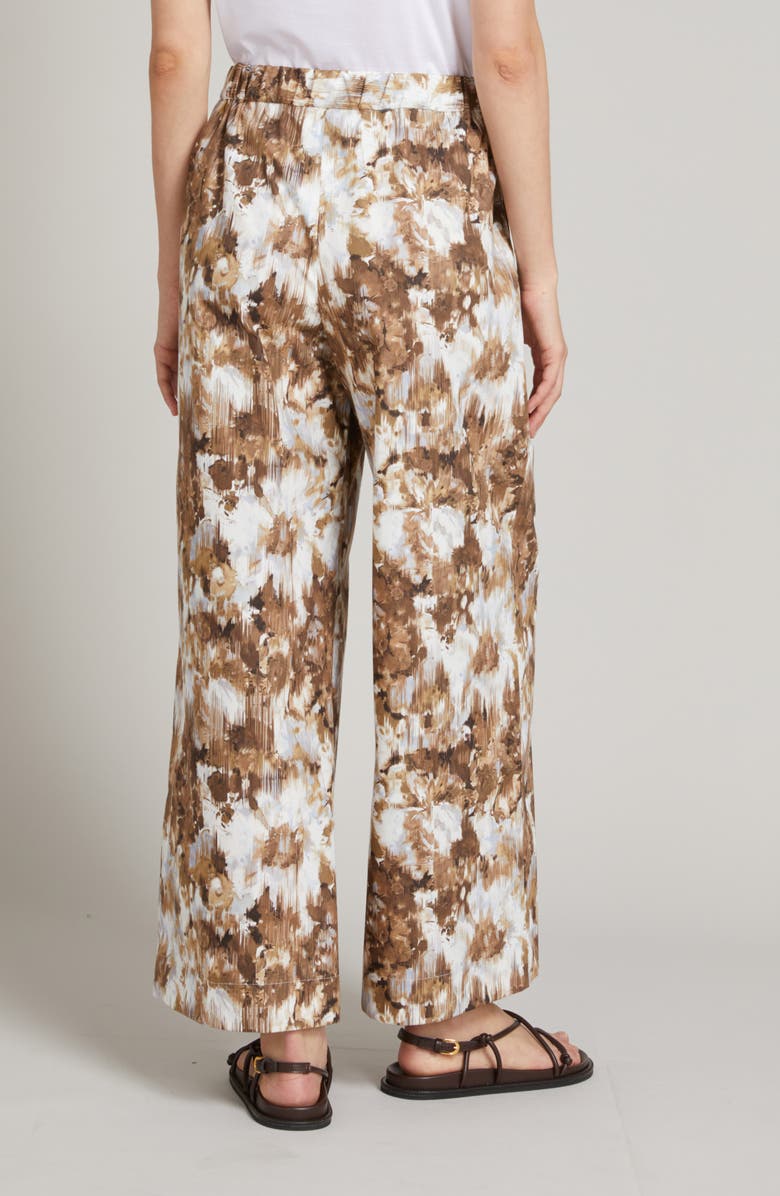 MM by Max Mara Pelota Floral Wide Leg Cotton Pants, Alternate, color, Sky Blue/ Brown