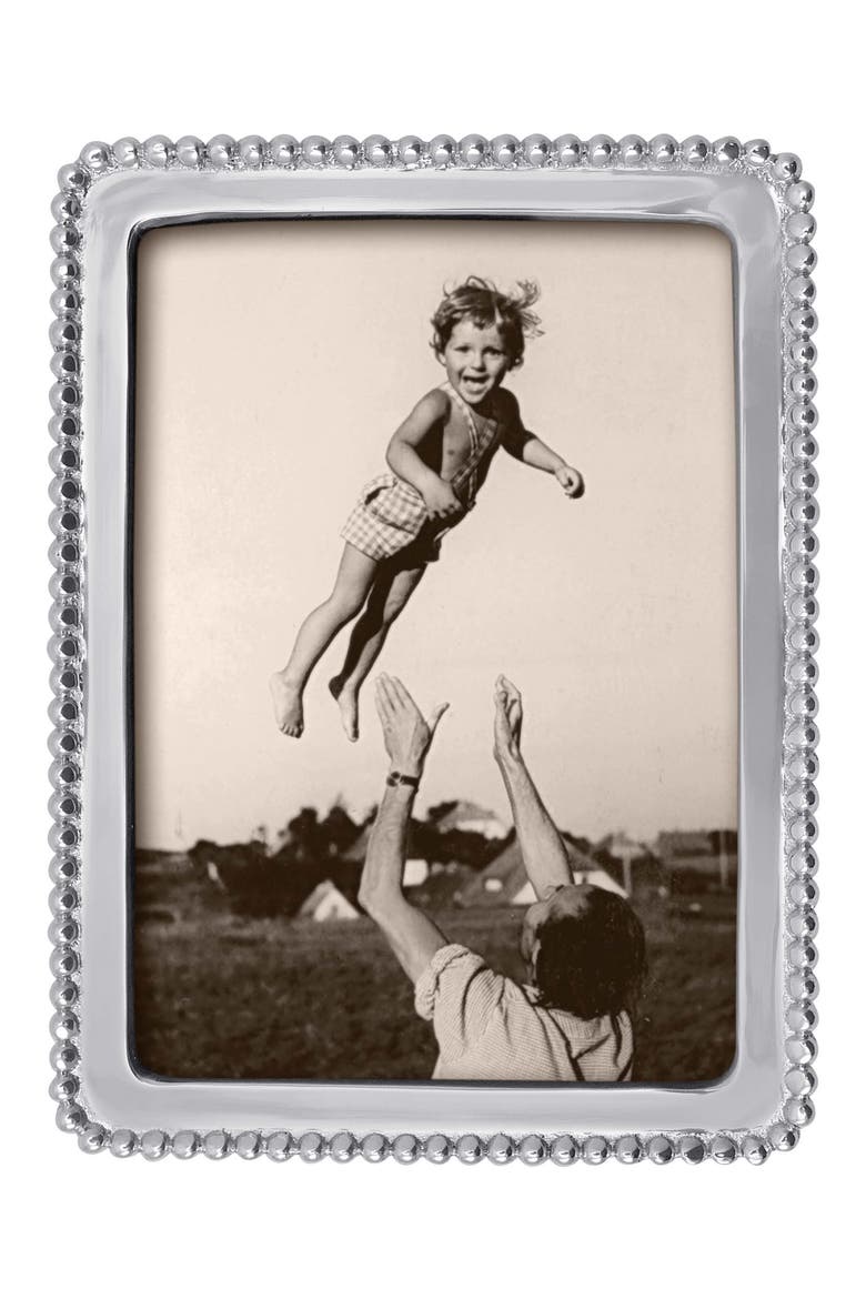 Pearled Trim Picture Frame, Main, color, SILVER