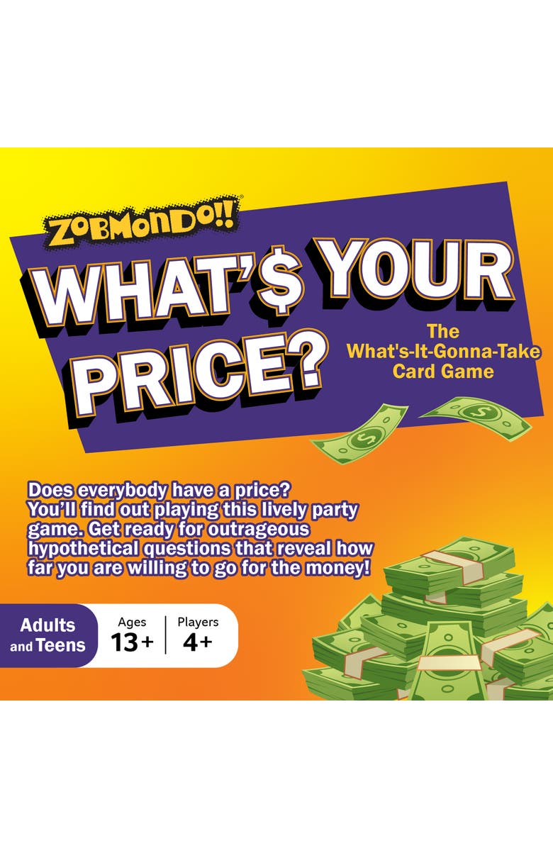Zobmondo!! What
s Your Price Card Game, Alternate, color, Multicolored