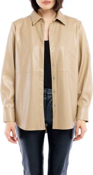 LBLC the label Max Faux Leather Shirt