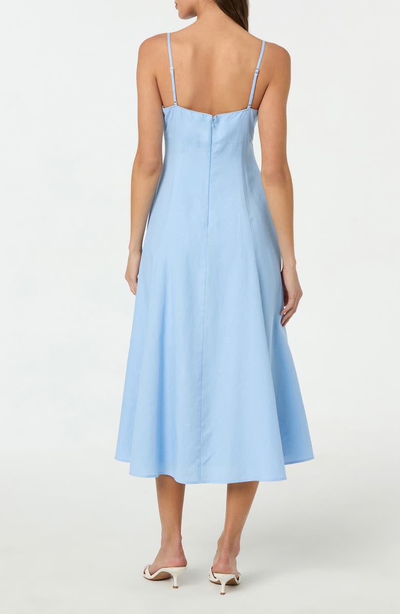 ASTR the Label Linen Blend Midi Dress, Alternate, color, Sky Blue