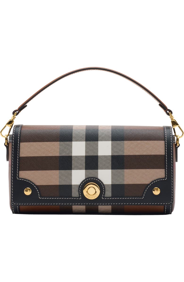 Burberry Top Handle Note Bag, Main, color, Dark Birch Brown