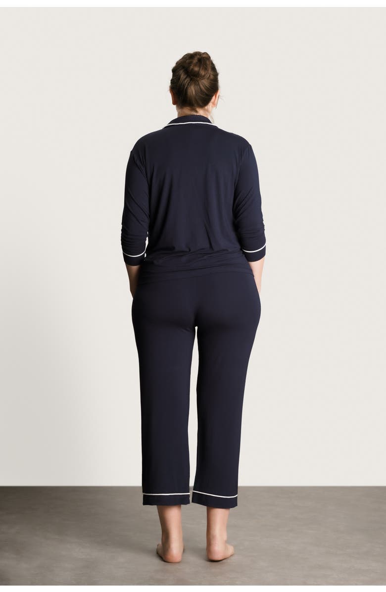 Nom Maternity Heart On My Sleeve Maternity Pajama Set, Alternate, color, Navy