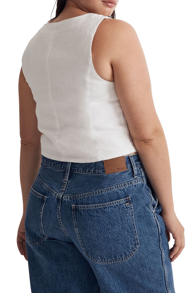 Madewell Katrina Linen Crop Vest, Alternate, color, 