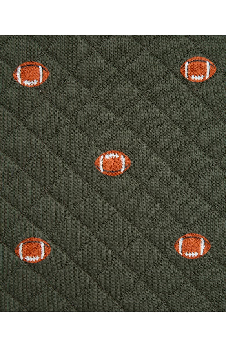 Little Me Football Quilted Hoodie & Joggers Set, Alternate, color, Green