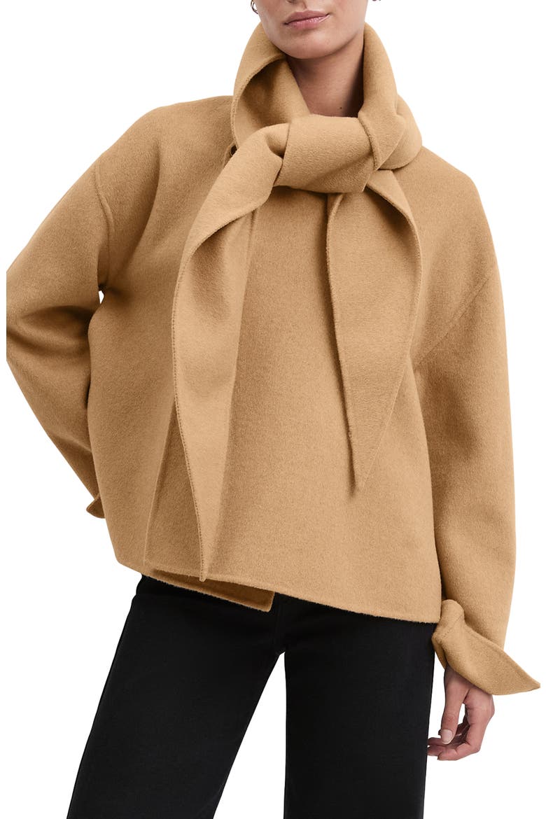 The Jamie Wool Blend Scarf Coat, Main, color, CAMEL