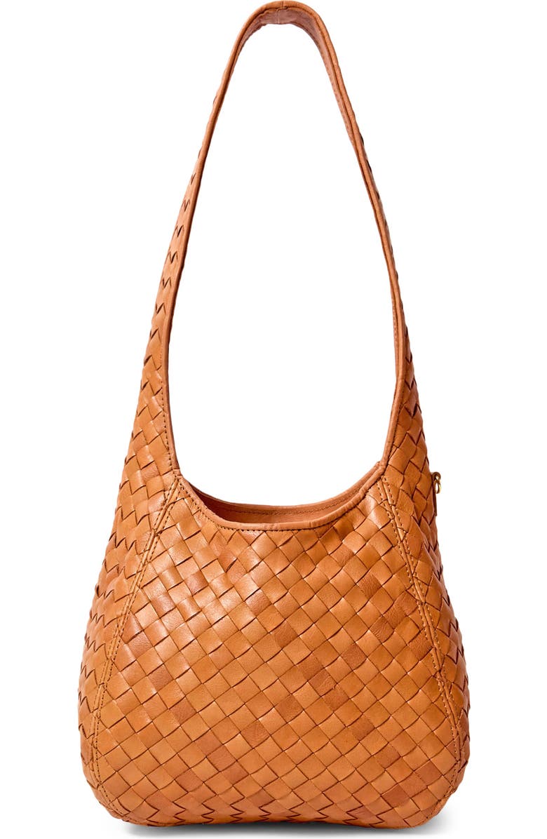 Clare V. Medium Petit Bando Woven Leather Shoulder Bag, Main, color, Natural