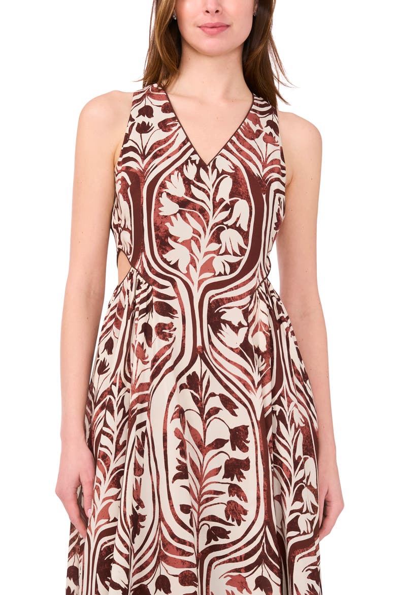 The Camila Cutout Midi Dress, Alternate, color, COCONUT BROWN