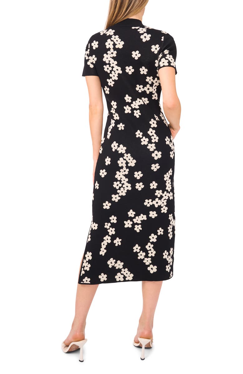 CeCe Flower Jacquard Midi Sweater Dress, Alternate, color,