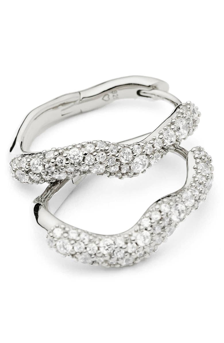 Missoma Small Molten Snow Huggie Hoop Earrings, Alternate, color, Silver