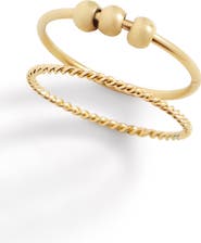 Mint & Lily Dainty Stackable Beaded Fidget Set Ring