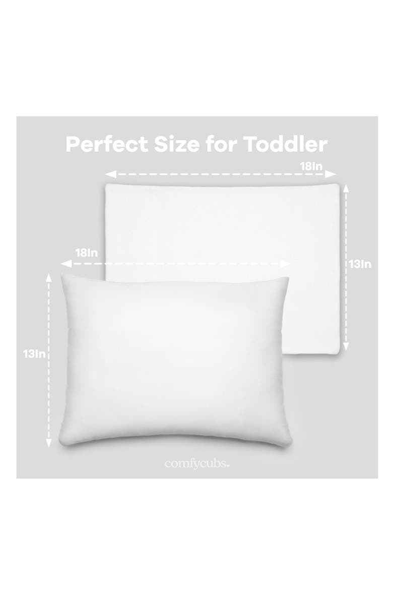 Comfy Cubs Toddler Pillows with Soft Cotton Pillow Case, Alternate, color, White