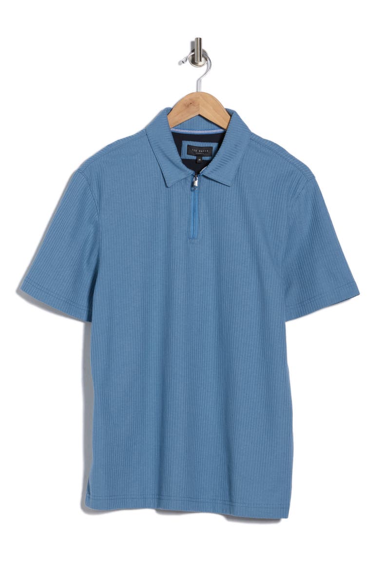 Quarter Zip Knit Polo, Alternate, color, CORONET BLUE
