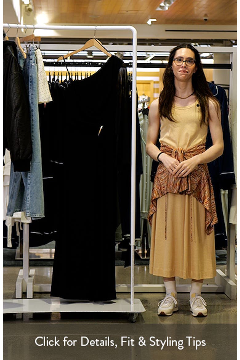 One Shoulder Chiffon Trim Maxi Dress video