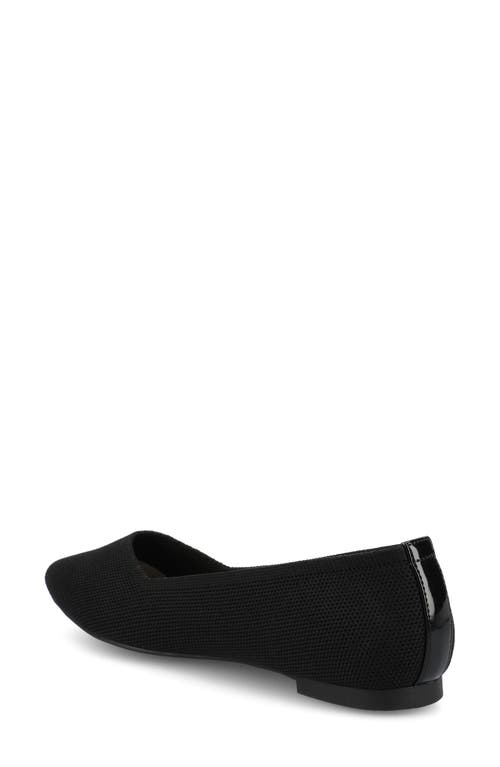 Journee Collection Minnah Knit Almond Toe Flat In Black