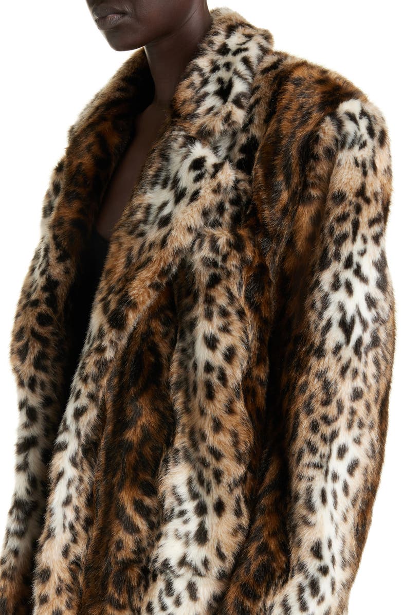 Saint Laurent Leopard Print Faux Fur Jacket, Alternate, color, 