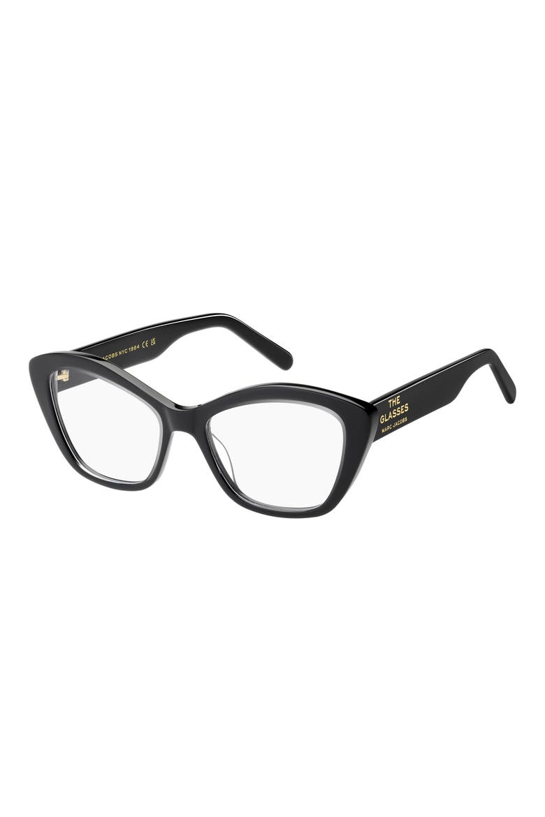 53mm Rectangular Optical Glasses, Alternate, color, CRYSTAL BLACK