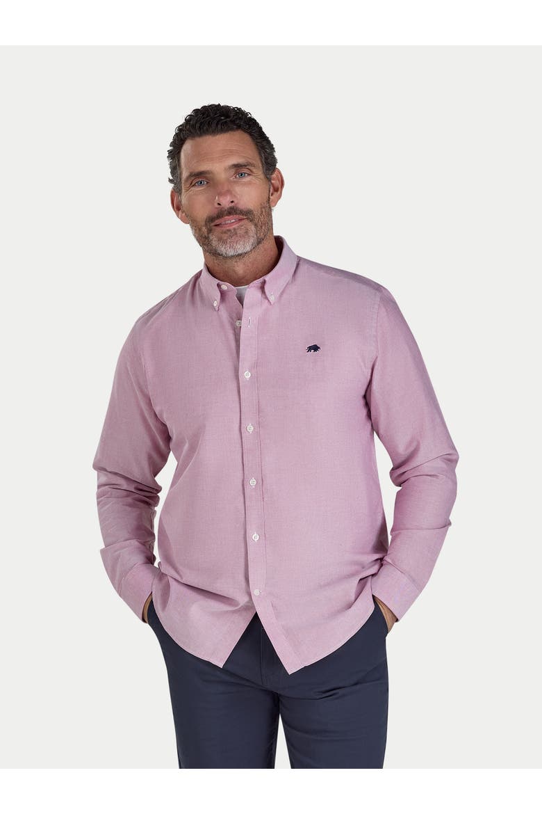 Long Sleeve Oxford Shirt, Main, color, Deep Red