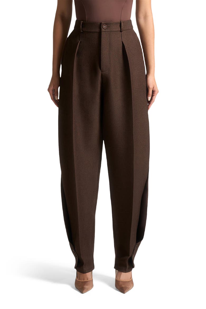 Sophie Twist Leg Tailored Trousers, Alternate, color, Brown