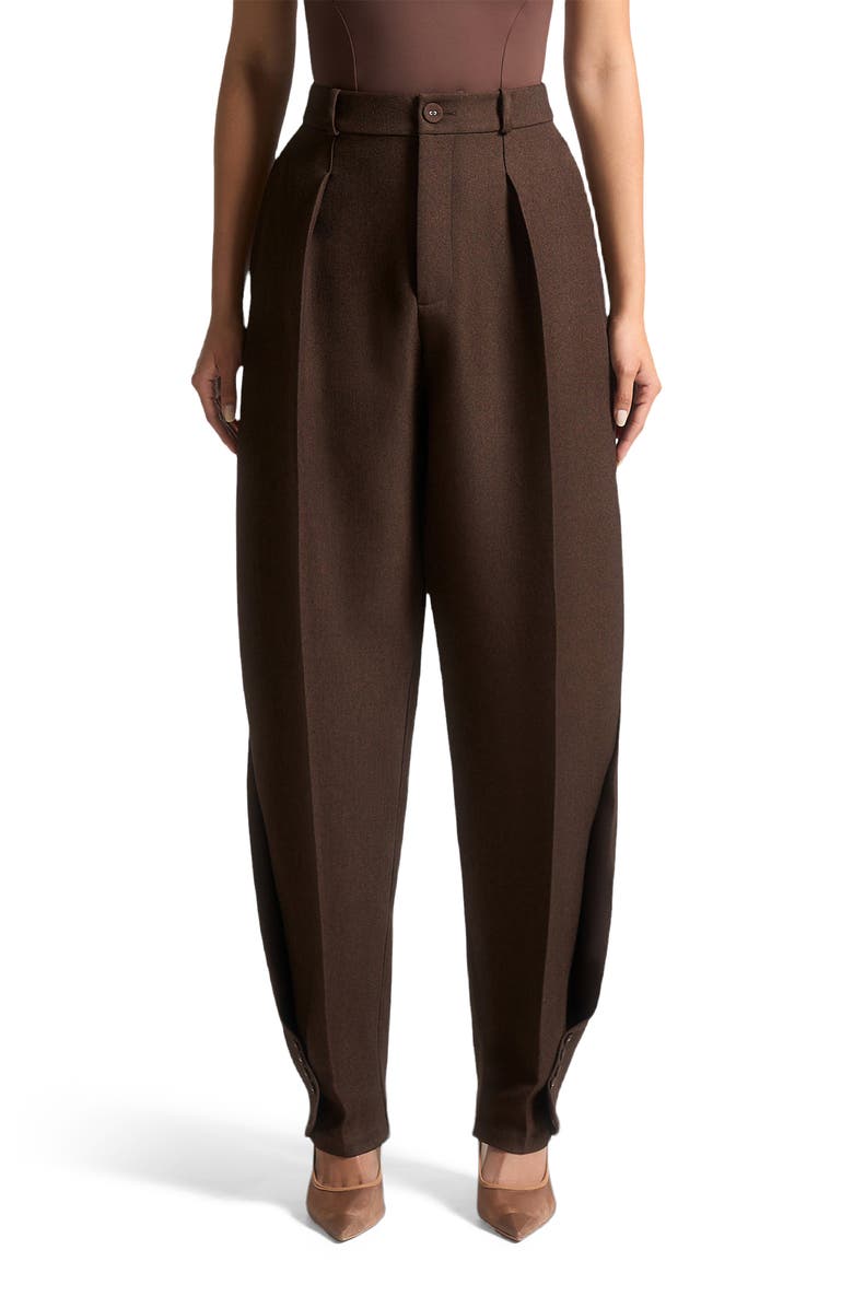Manière De Voir Sophie Twist Leg Tailored Trousers, Alternate, color, Brown