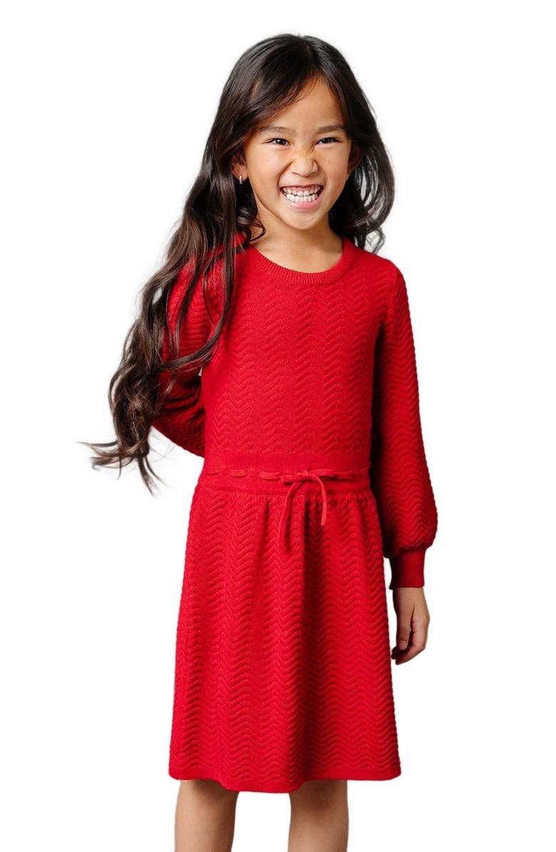 Hope & Henry Girls' Organic Balloon Sleeve Sweater Dress, Kids, Alternate, color, 