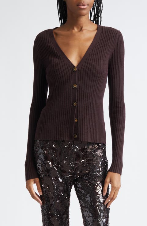 Thelma Cashmere Rib Cardigan