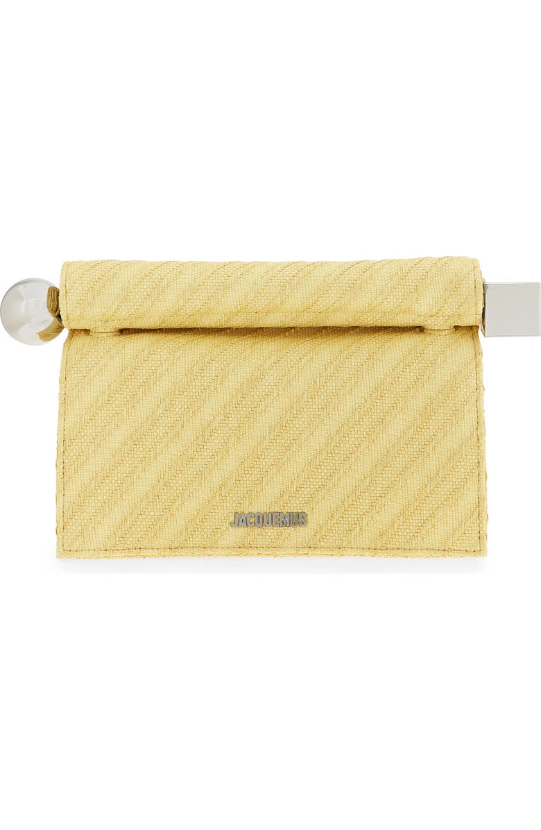 Jacquemus La Pochette Rond Carré Canvas Clutch, Main, color, Light Yellow