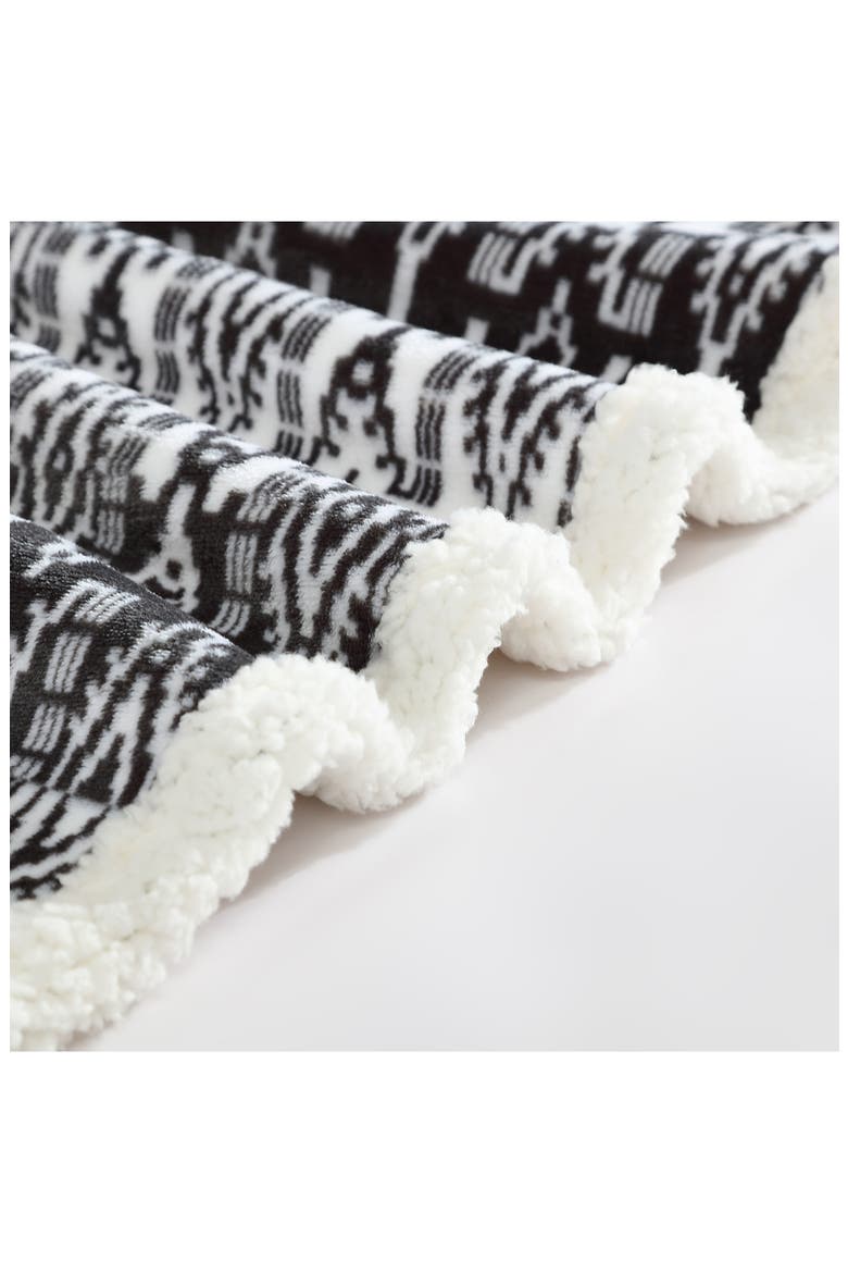 San Juan Geometric Popcorn Fleece Throw Blanket, Alternate, color, DARK GREY