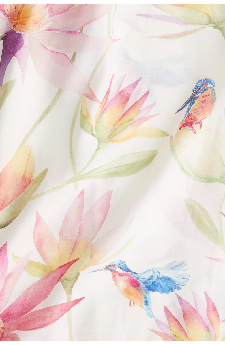 H&M Smocked-bodice Strappy Dress, Alternate, color, Cream/Floral